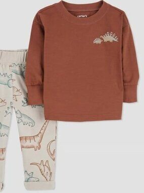 Carter's Just One You Baby Boys' Dino Top & Bottom Set - Brown 6 Month.